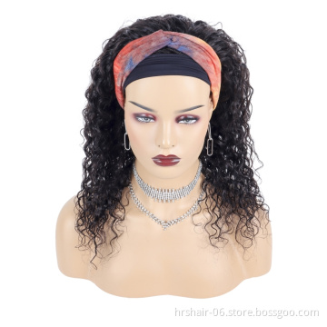 180% density water wave headband wig Wholesale price 100% virgin human hair Cuticle Aligned Indian hair wig for black woman